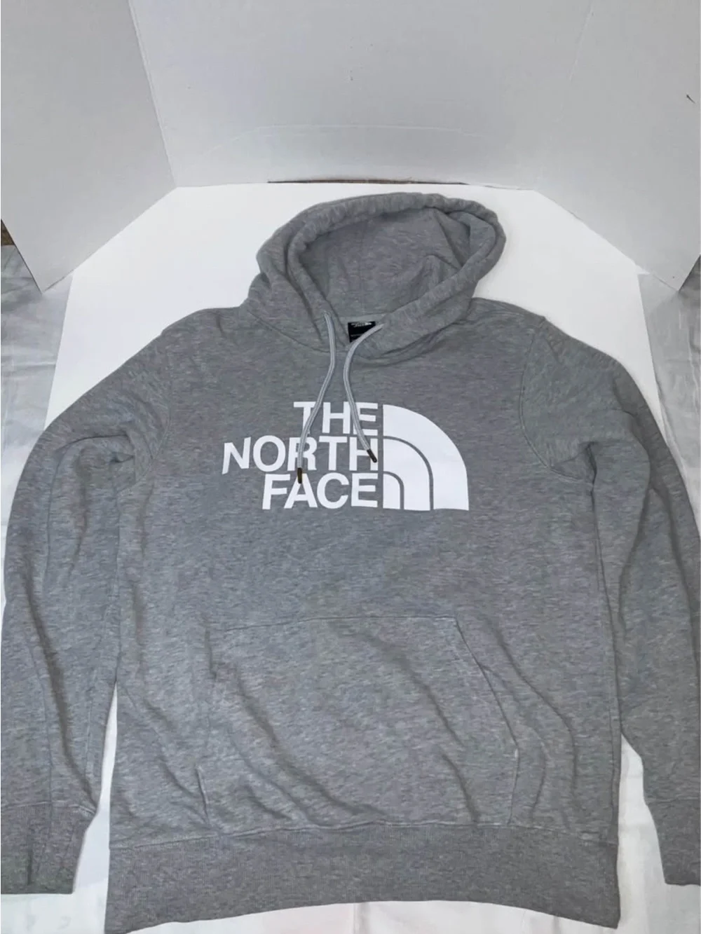 The North Face Gray Pullover Hoodie with White Logo